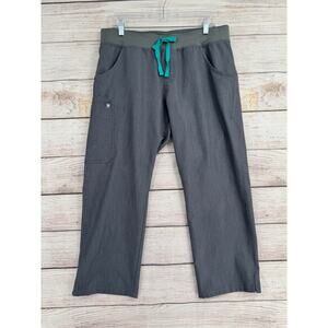 Figs Kade Cargo Scrub Pants Womens Large Petite Gray PO# 4198